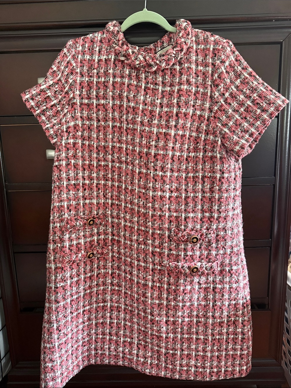 Tuckernuck Pink Tweed Textured Jackie Dress